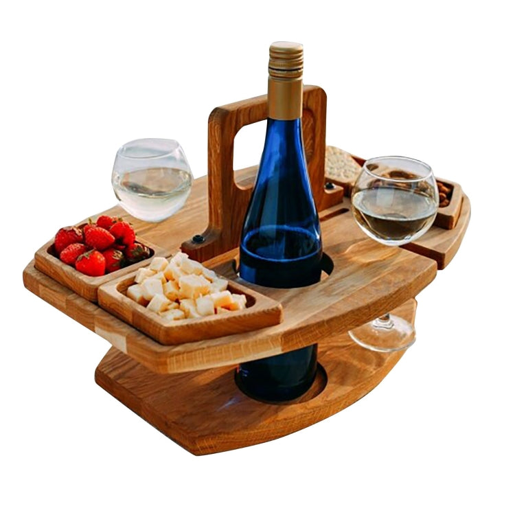 Portable Picnic Wooden Wine Glass Holder Detachable Wine Table Reluova