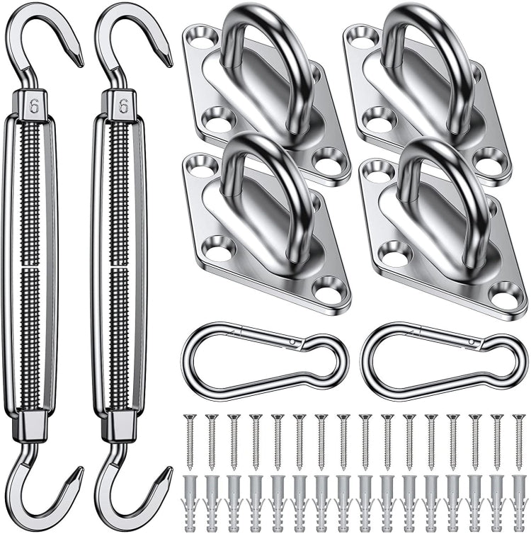 24 in 1 304 Stainless Steel Fixed Shade Sail Accessories Diamond Buckle Flower Basket Spring Buckle, Spec:-Reluova