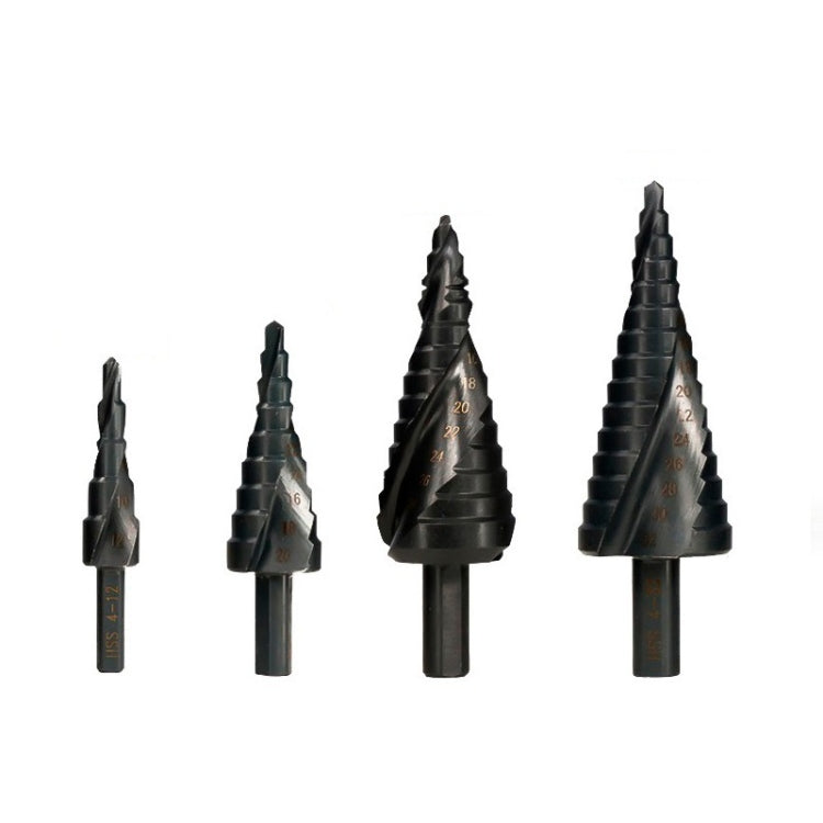 4-12mm   Triangular Shank Spiral Flute Step Drill Bit