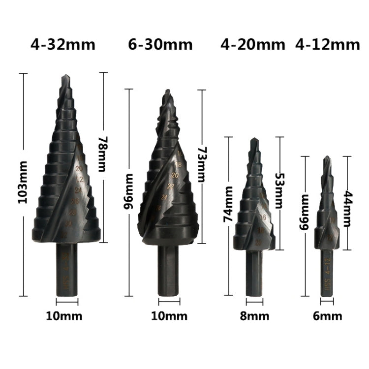 4-12mm   Triangular Shank Spiral Flute Step Drill Bit-Reluova