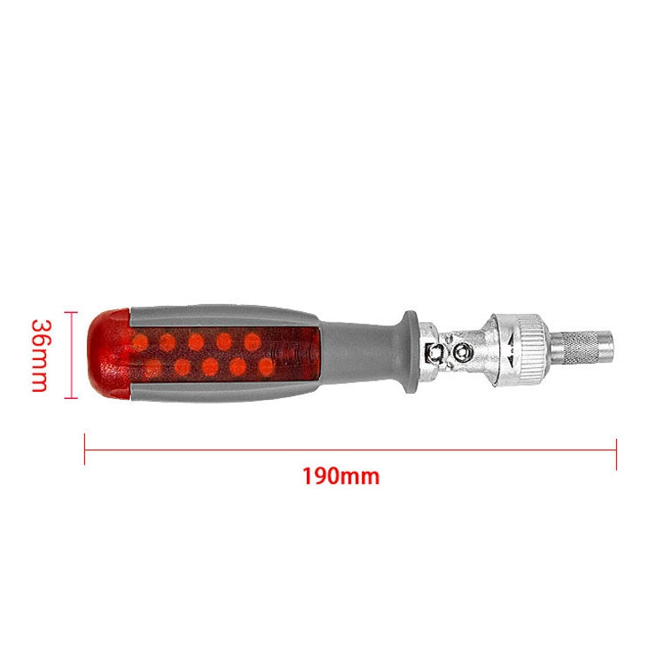 180 Degree 6.35mm Alloy Elbow Ratchet Screwdriver Set With 10 Screwdriver Bits