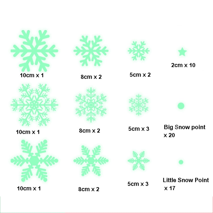 1set Christmas Luminous Fluorescent Snowflake Decoration Sticker,Style: