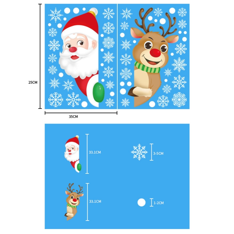 1set Christmas Window Grille Sticker Santa Claus Elk Glass Window Decoration-Reluova