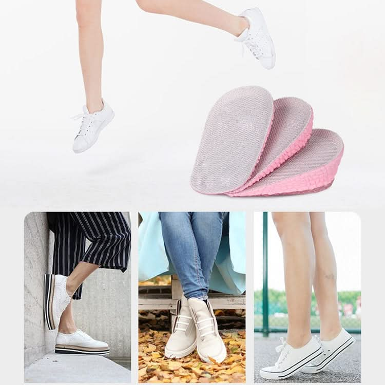 Self-Adhesive Inner Heightening Half Pad Sweat-Absorbent Breathable Shock-Absorbing Heel Casual Sports Insole Reluova