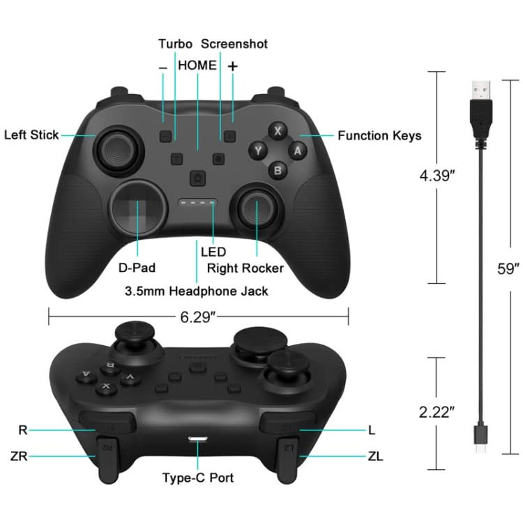 MB-S819 Wireless Bluetooth Game Console Handle With Wake-Up Vibrating Gyroscope For Nintendo Switch Reluova