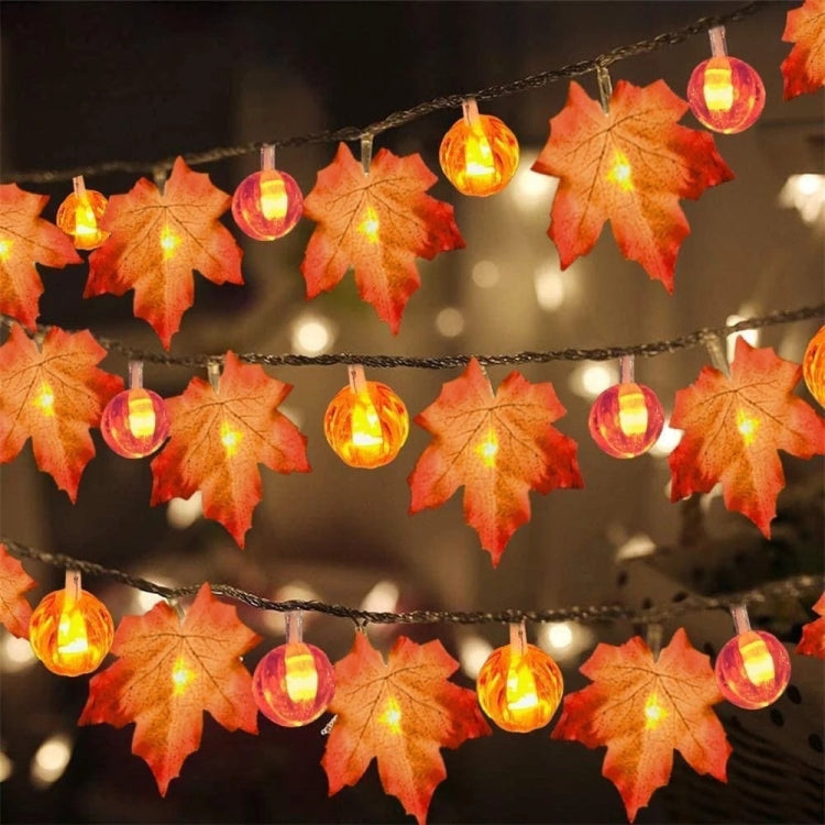 Maple Pumpkin Lantern String Lights Halloween Thanksgiving Garden Party Room Decoration Lights My Store