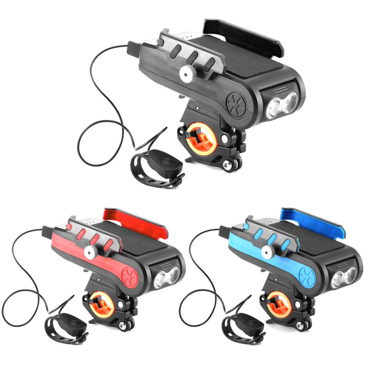 BG-2021 Bicycle Front Light 4 In 1 Mobile Phone Holder Horn Light Mountain Bike Front Light Reluova