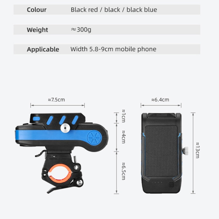 BG-2021 Bicycle Front Light 4 In 1 Mobile Phone Holder Horn Light Mountain Bike Front Light Reluova