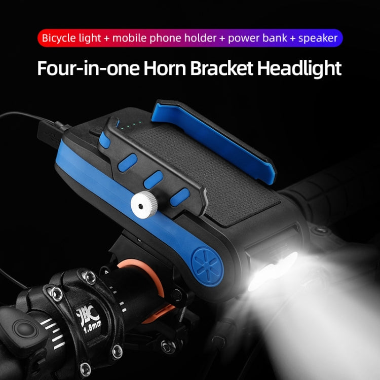 BG-2021 Bicycle Front Light 4 In 1 Mobile Phone Holder Horn Light Mountain Bike Front Light Reluova