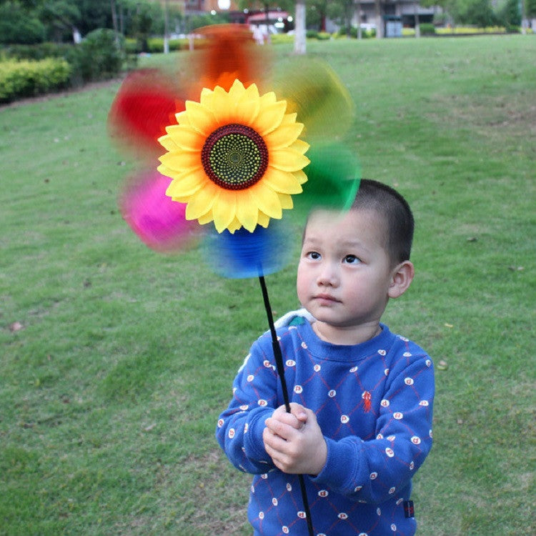 3 PCS Colorful Sequins Sunflower Rotating Windmill Garden Decoration My Store