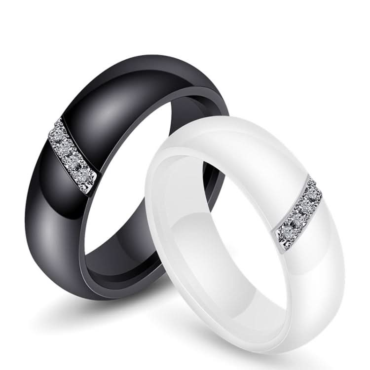 Simple Nano Ceramic Ring Trend Titanium Steel with Zircon Rings Reluova