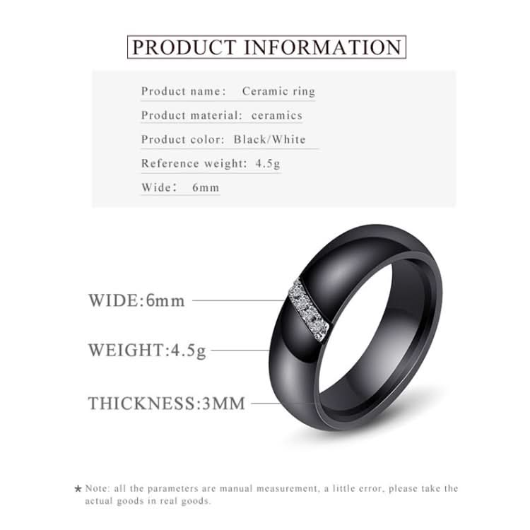 Simple Nano Ceramic Ring Trend Titanium Steel with Zircon Rings Reluova