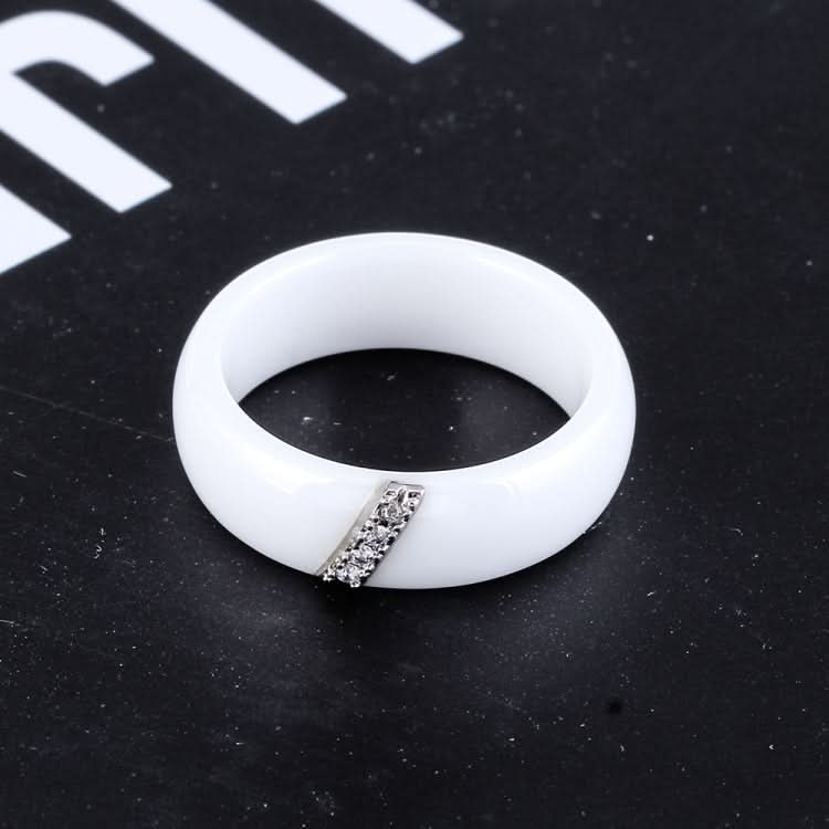 Simple Nano Ceramic Ring Trend Titanium Steel with Zircon Rings Reluova