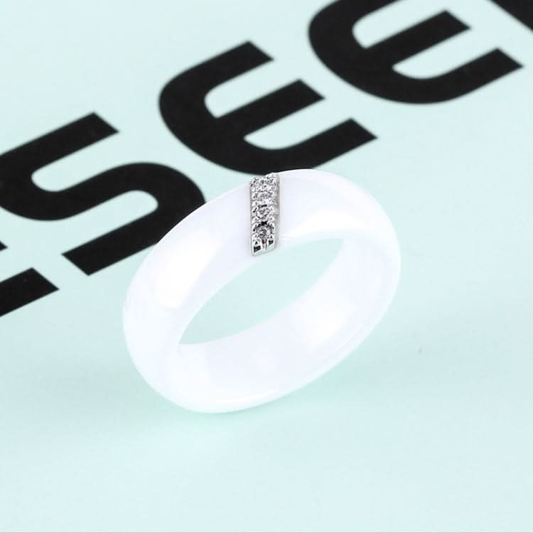 Simple Nano Ceramic Ring Trend Titanium Steel with Zircon Rings Reluova