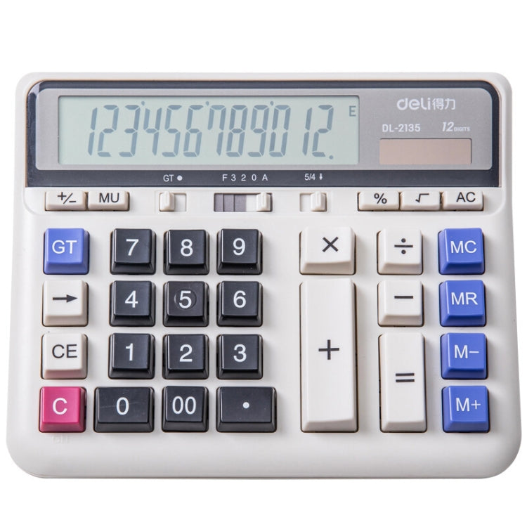 Deli 2135 Computer Keyboard Calculator Big Button Bank Office Finance Accounting Solar Calculator