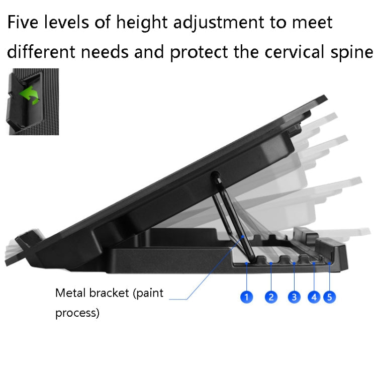 ICE COOREL N106 Laptop Base Adjustment Radiator Dual-Fan Notebook Cooling Bracket My Store