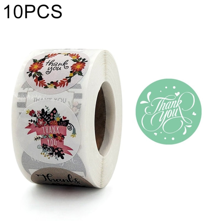 5 PCS Circular Pattern Thanks Floral Sticker Halloween Gift Decoration Sticker