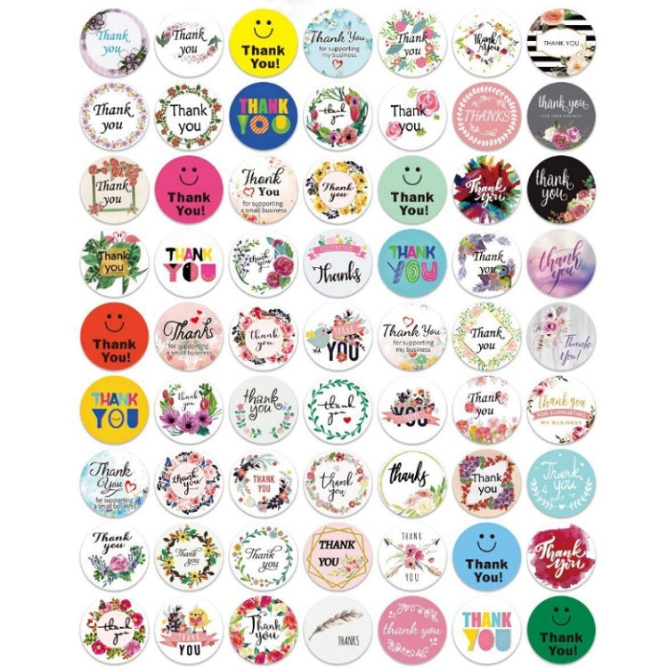 5 PCS Circular Pattern Thanks Floral Sticker Halloween Gift Decoration Sticker My Store