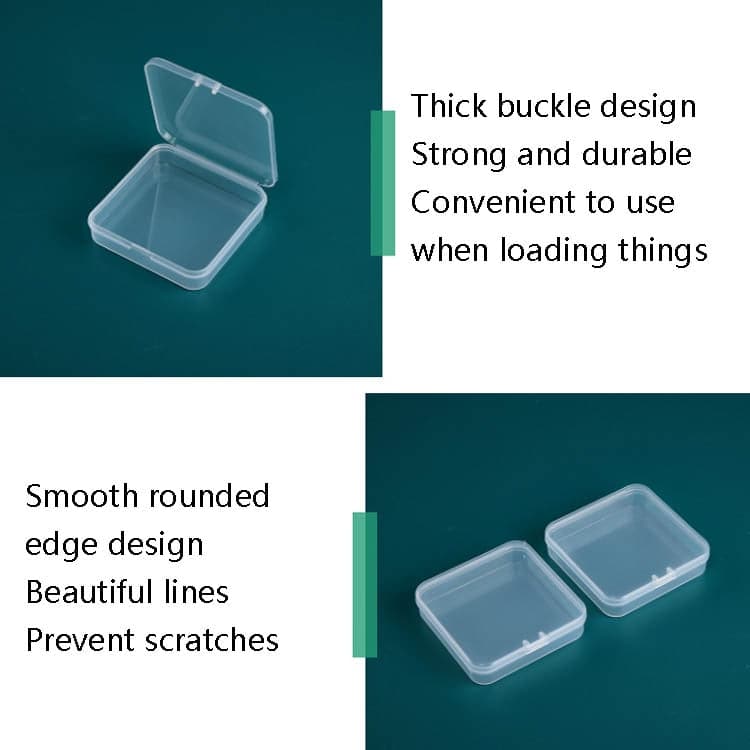 20 PCS Square Plastic Box With Cover Transparent Storage Box PP Parts Tool Box Electronic Component Accessories Box