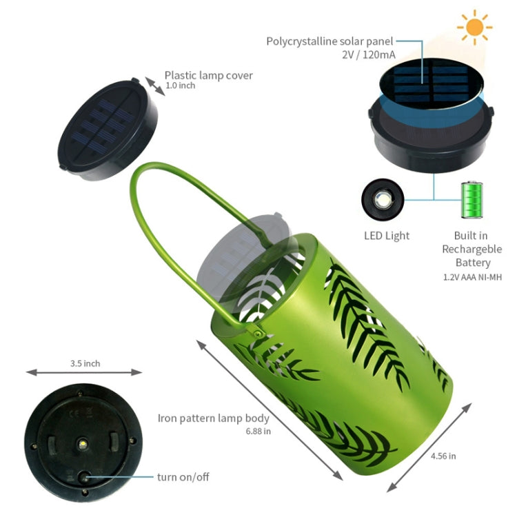 L3337 Solar Lawn Light Outdoor Waterproof Garden Decoration Hollow Leaf Iron Lantern My Store