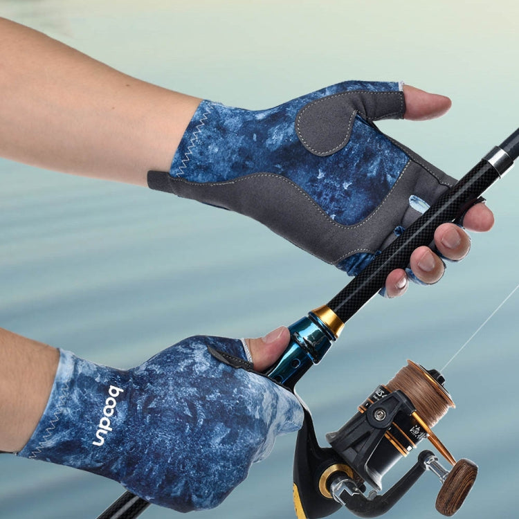 BOODUN P111439 Summer Fishing Gloves Outdoor Non-Slip Ice Silk Sunscreen Fishing Gloves Reluova