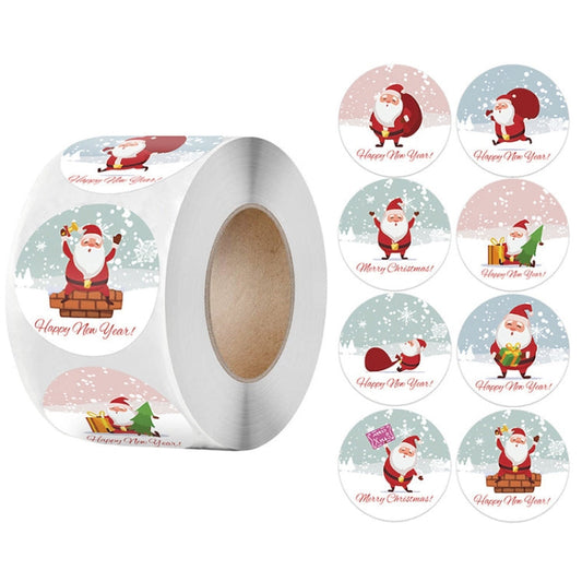 Christmas Santa Sticker Self-Adhesive Gift Tag