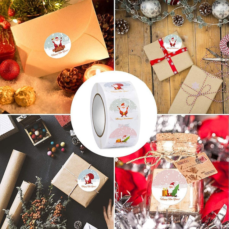 Christmas Santa Sticker Self-Adhesive Gift Tag