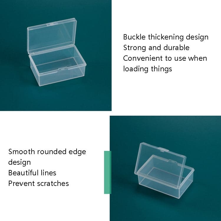 20 PCS Rectangular Transparent Storage Box Plastic Universal Packaging Box With Cover Parts Accessories Storage Box