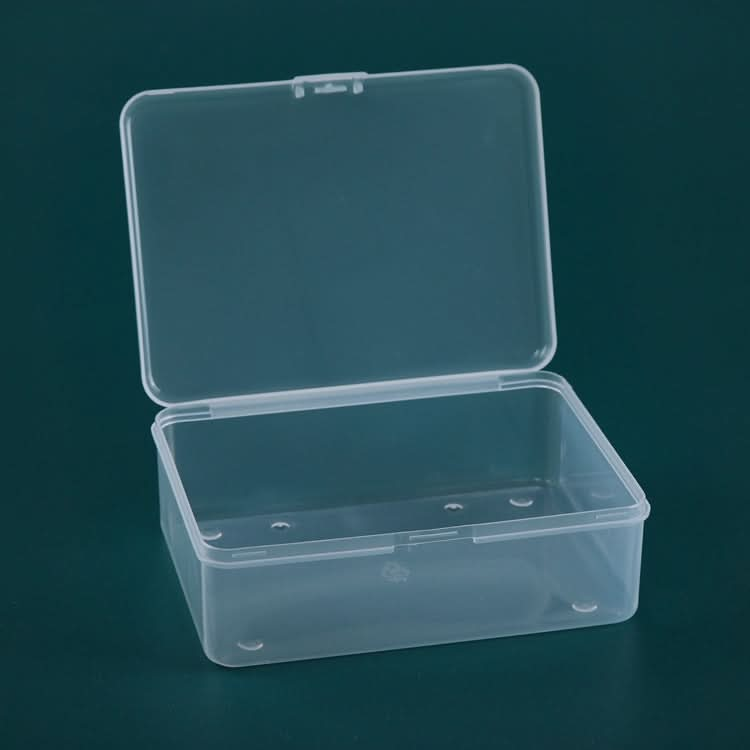 PP Rectangular Transparent Plastic Box Flip Cover Parts Hardware Tool Storage Box