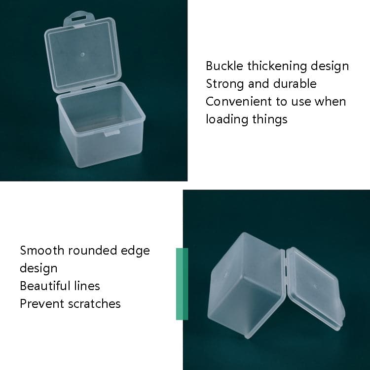 10 PCS PP Matte Material Plastic Box With Cover Parts Tool Storage Box Square Product Box