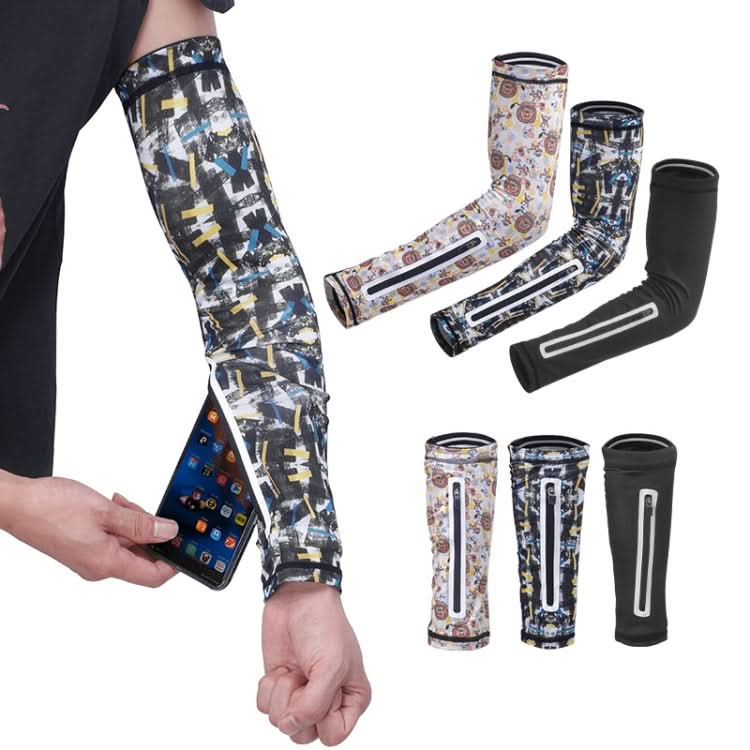 Sports Multi-Function Sunscreen Ice Sleeves with Zipper Pocket Reluova