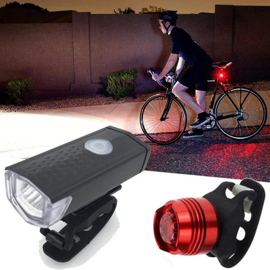 Bicycle Highlight USB Rechargeable Lamp Waterproof Bicycle Headlight Taillight Set