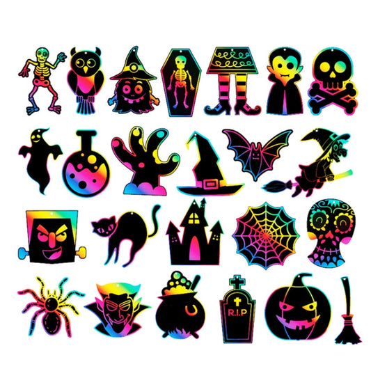 GG-24 Children Colorful Halloween Scratch Painting Set DIY Funny Ornaments Holiday Scratch Painting Paper My Store