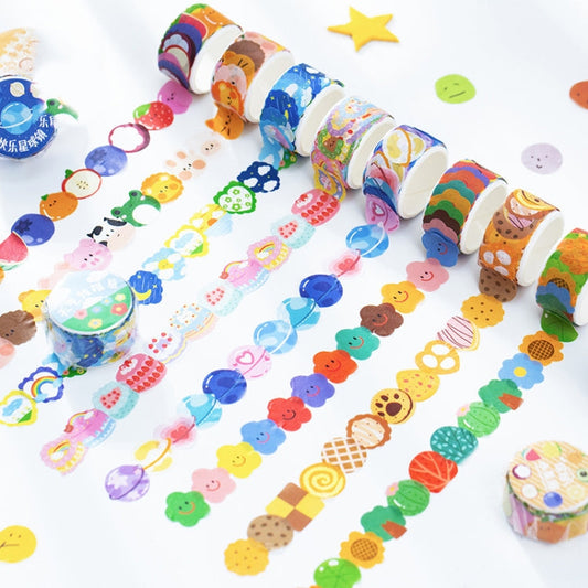 8 PCS Washi Tape Milky Series Hand-Painted Color Basic Handbook Decoration Sticker My Store