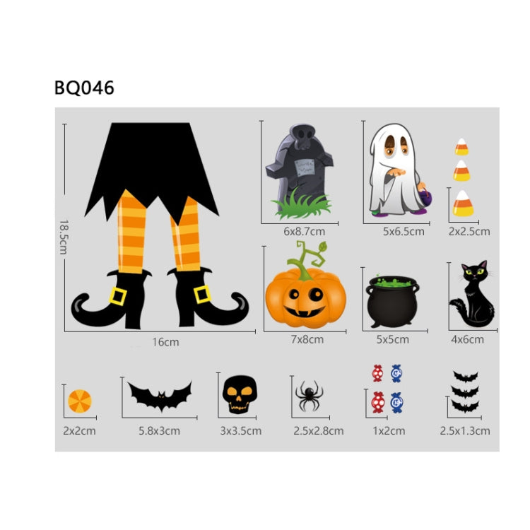 Halloween Decoration Stickers Pumpkin Lamp Spider Ghost Electrostatic Stickers,Style: My Store