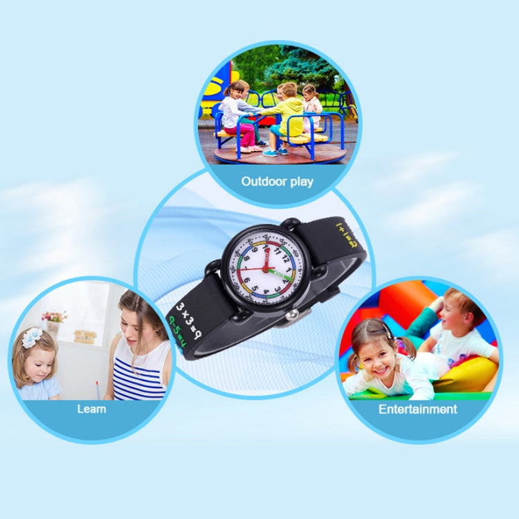 JNEW A335-20093 Children 3D Mathematical Calculations Waterproof Cartoon Watch