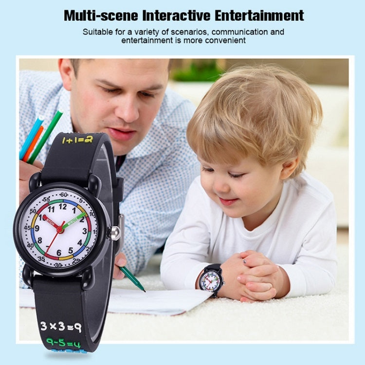 JNEW A335-20093 Children 3D Mathematical Calculations Waterproof Cartoon Watch