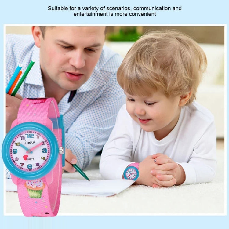 JNEW A369-86306 Children Time Cognition Waterproof Cartoon Ribbon Quartz Watch