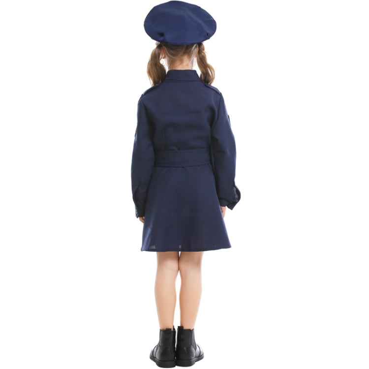 5062 Halloween Children Costume Girls Slim One-Piece Long Sleeve Police Skirt Uniform, Size: My Store