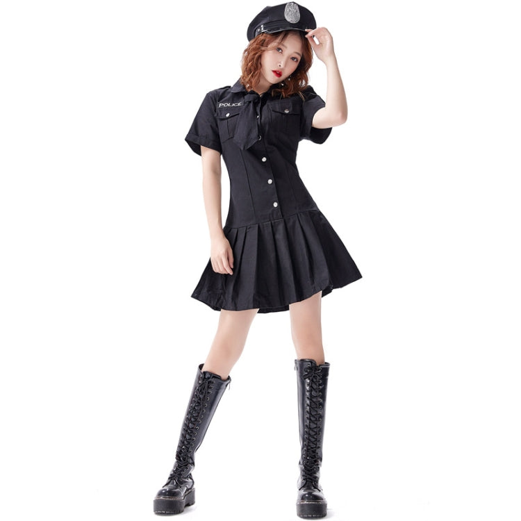 8331 Cotton Tie Policewoman Costume Halloween Bar Nightclub Uniform Set