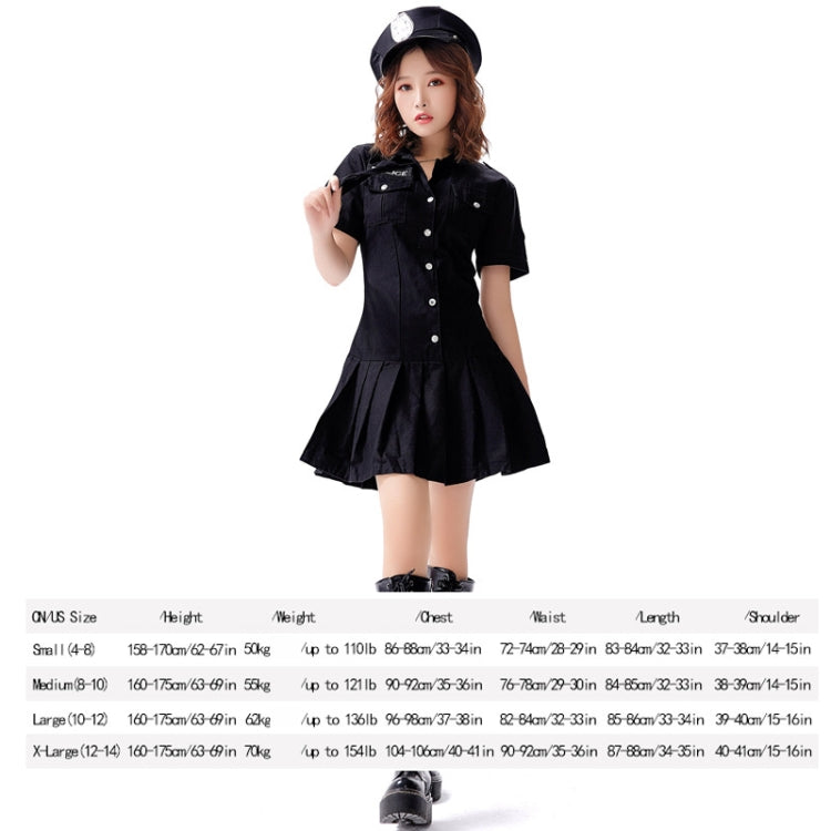 8331 Cotton Tie Policewoman Costume Halloween Bar Nightclub Uniform Set