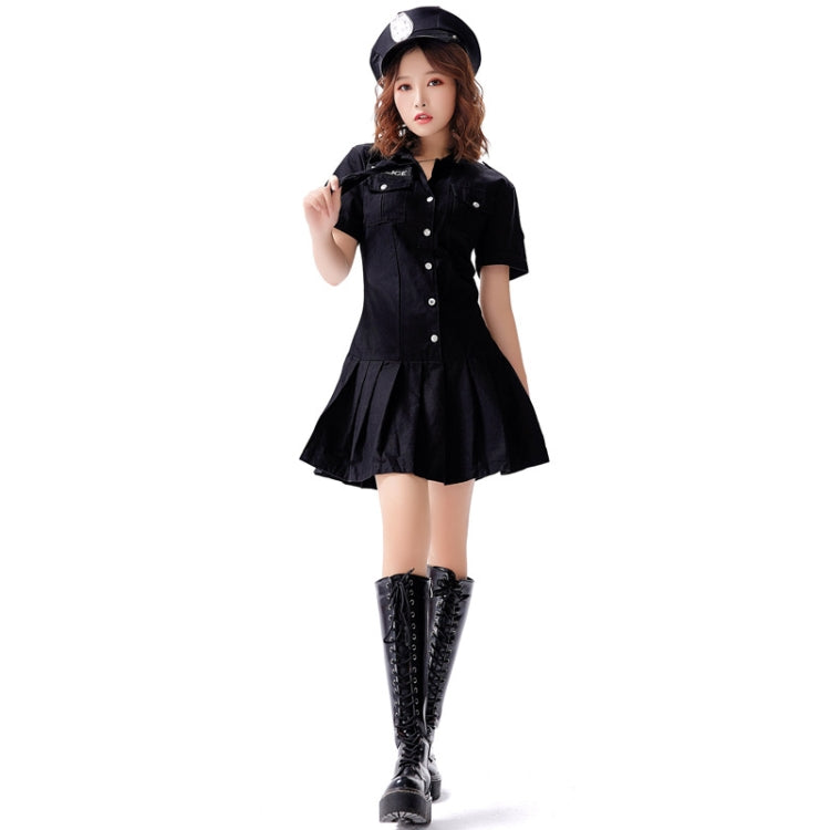 8331 Cotton Tie Policewoman Costume Halloween Bar Nightclub Uniform Set