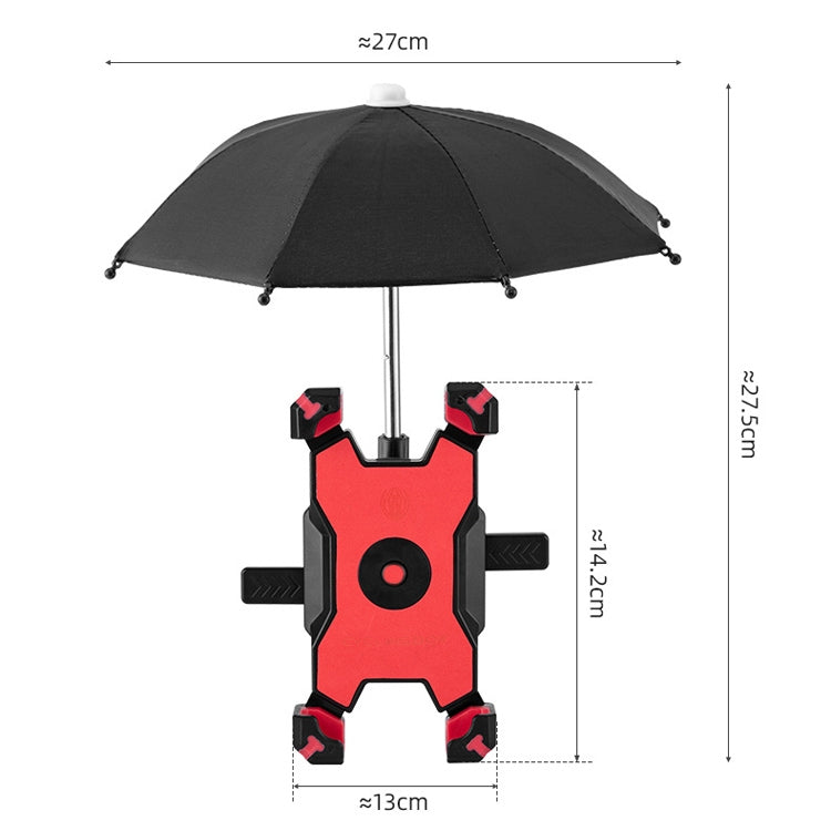 CYCLINGBOX Bicycle Mobile Phone Bracket With Parasol Rider Mobile Phone Frame, Style: Reluova