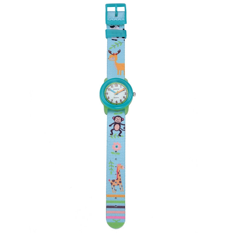 JNEW A369-86313 Children Cartoon Time Cognition Waterproof Ribbon Quartz Watch