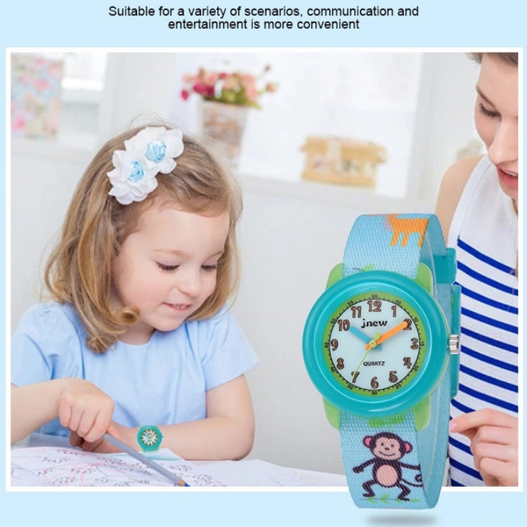 JNEW A369-86313 Children Cartoon Time Cognition Waterproof Ribbon Quartz Watch Reluova