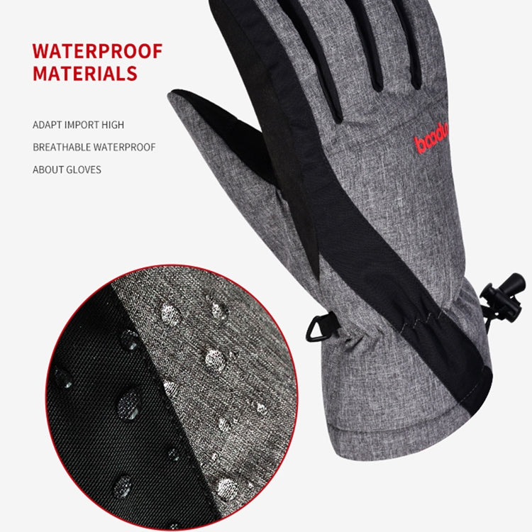 Boodun Five-Finger Ski Gloves Windproof Waterproof Finger Touch Screen Keep Warm Gloves Reluova