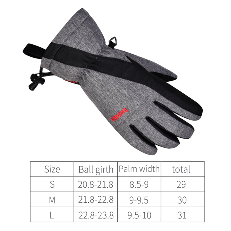 Boodun Five-Finger Ski Gloves Windproof Waterproof Finger Touch Screen Keep Warm Gloves Reluova