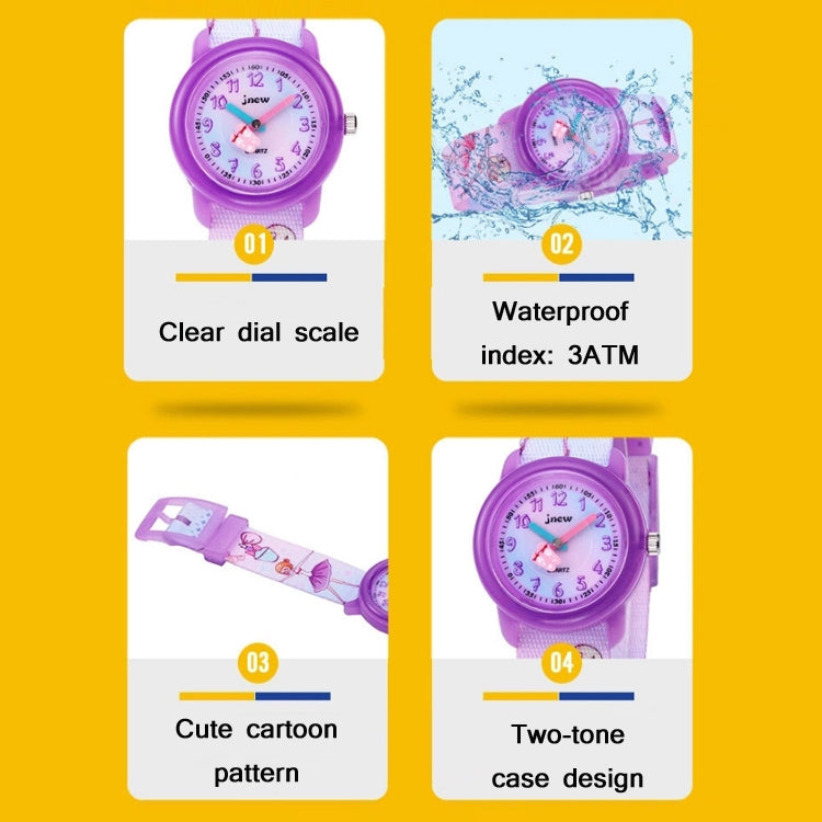 JNEW A369-86365 Children Cartoon Waterproof Time Cognitive Quartz Watch Reluova