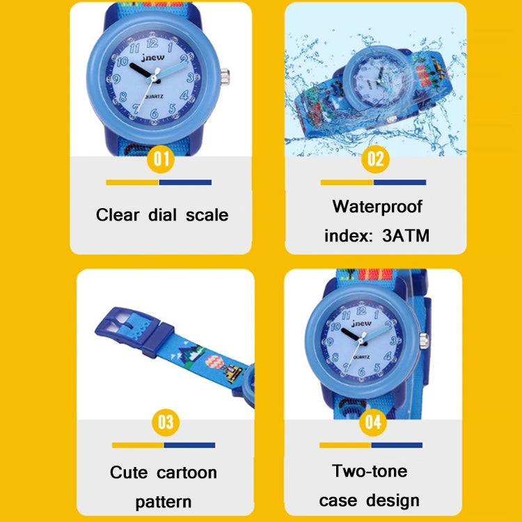 JNEW A369-86370 Children Cartoon Waterproof Time Cognitive Ribbon Quartz Watch Reluova