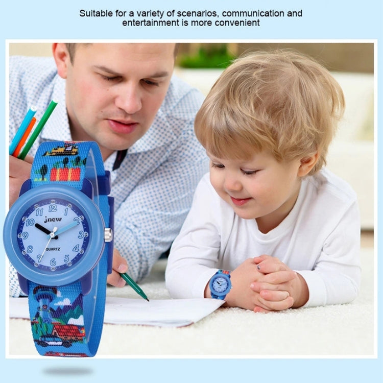 JNEW A369-86370 Children Cartoon Waterproof Time Cognitive Ribbon Quartz Watch Reluova